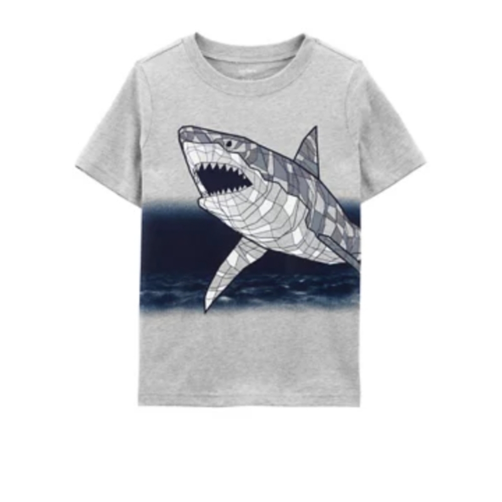 Carters Boys Grey Shark Shirt, 4T